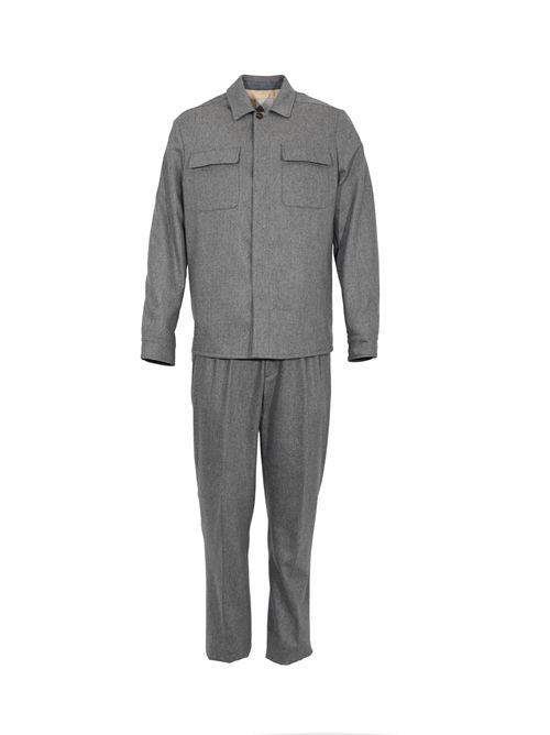 Completo in flanella di lana Grigio Eleventy | L70ABUL01 TES0H02708